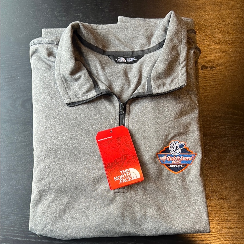 Official Quick Lane Bowl The North Face Heather Gray Pullover